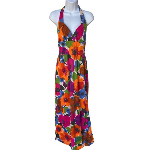 Vintage Union Made "Perfection Fit by Roxanne" Halter Maxi Dress S/M pls read! - Picture 1 of 16